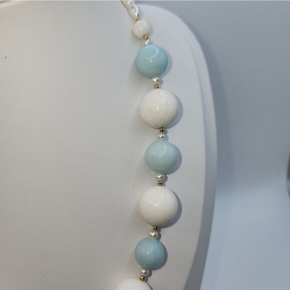 Lee Sands Gemstone & White Coral Necklace w/ Shell Pendant. NWOT - Picture 5 of 10